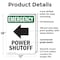 Signmission Power Shutoff (Left Arrow) With Symbol, 12 in W x Rectangle, Plastic OS-2PACK-EM-P-1218-V-10525 - alternate 5